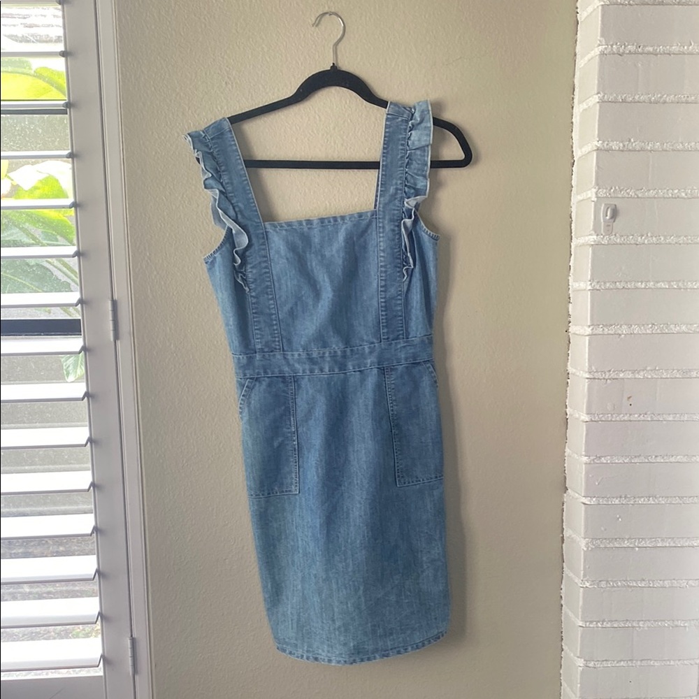 Denim Ruffle Strap Dress